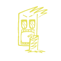 mascotte jv tekening met drankje
